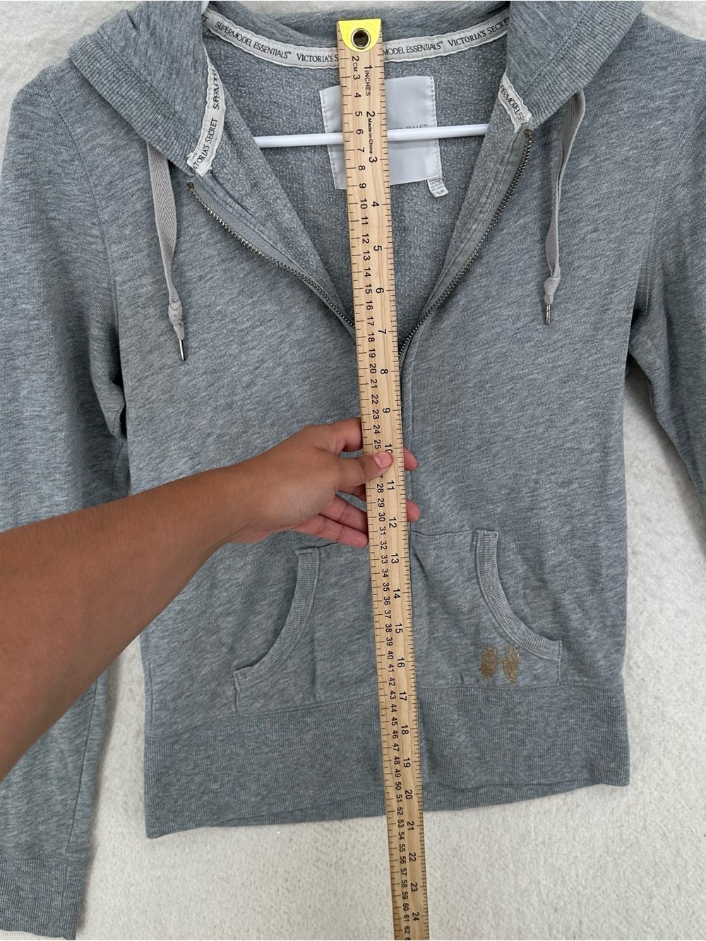 Coquette Victorias Secret Angel Gray Zip Up Hoodie - Picture 4 of 6